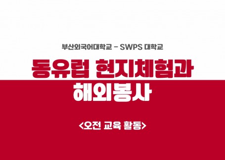 부산외대-SWPS 문화교류 및 한국어 교육 봉사활동